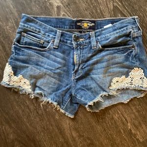 Lucky brand denim shorts with lace